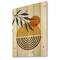 Designart - Botanical Minimalist Leaf With Abstract Shapes IV - Modern Print on Natural Pine Wood